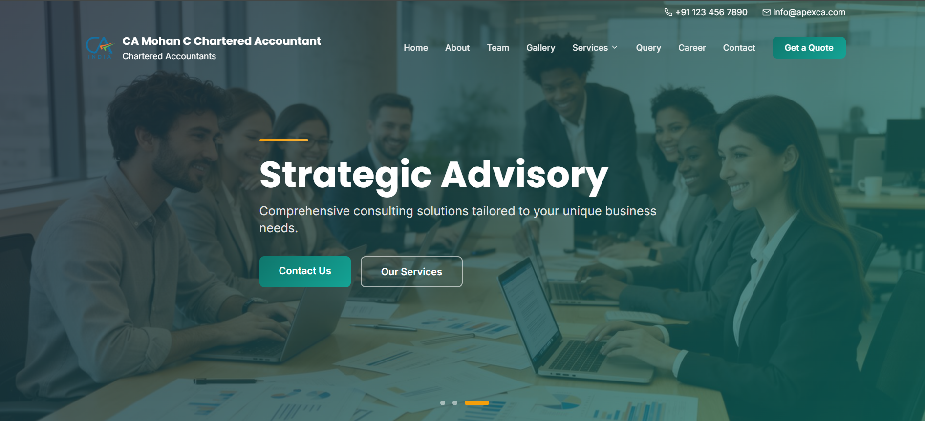 CA Mohan C Chartered Accountant banner